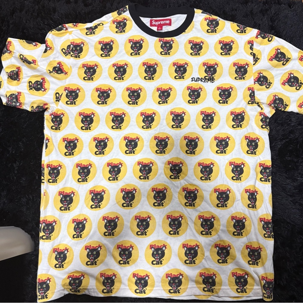 Supreme Yellow Tee with Black Graphic